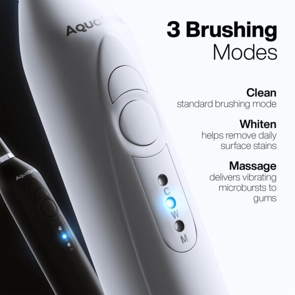 Aquasonic Duo - Dual Handle Ultra Whitening 40,000 VPM Wireless Charging Electric ToothBrushes - 3 Modes with Smart Timers - 10 Dupont Brush Heads & 2 Travel Cases Included - Image 2