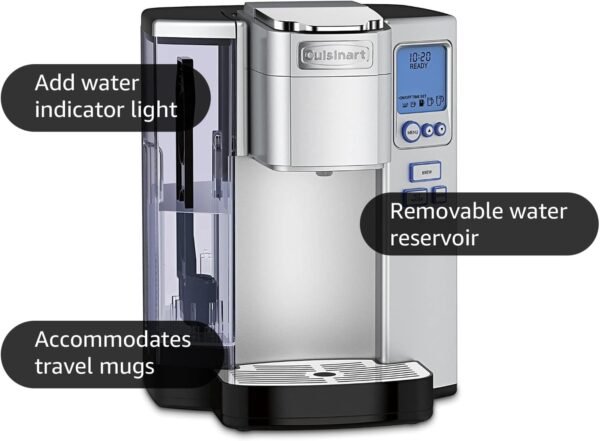 Cuisinart Coffee Maker, Single Serve 72-Ounce Reservoir Coffee Machine, Programmable Brewing & Hot Water Dispenser, Stainless Steel, SS-10P1,Silver - Image 8