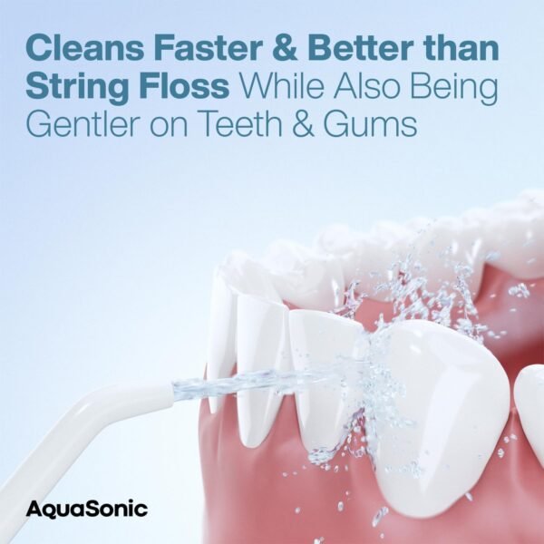 AquaSonic Water Flosser - Cordless Rechargeable Water Flossers for Teeth Cleaning - Waterproof Aqua Flosser, Portable Oral Irrigator for Dental Cleaning with 5 Jet Tips – Braces Home Travel - Image 7