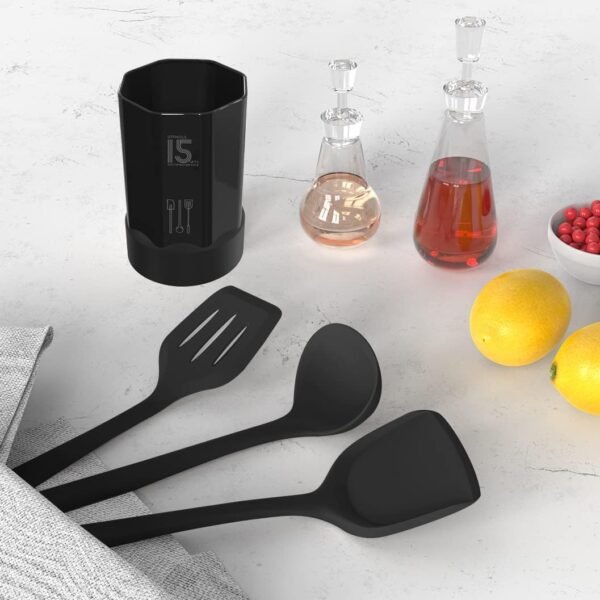 Silicone Cooking Utensils Set - 446°F Heat Resistant Kitchen Utensils,Turner Tongs,Spatula,Spoon,Brush,Whisk,Kitchen Utensil Gadgets Tools Set for Nonstick Cookware,Dishwasher Safe (BPA Free) - Image 7