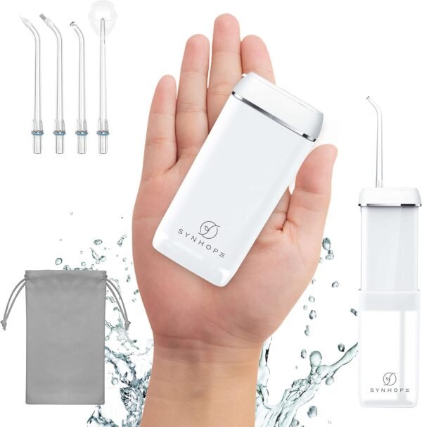 Water Flosser [Mini Cordless Portable] Oral Irrigator Water Teeth Cleaner Pick, Telescopic Water Tank, 3 Modes & IPX7 Waterproof, Home & Travel Water Flossers for Teeth, Braces Bridges Care