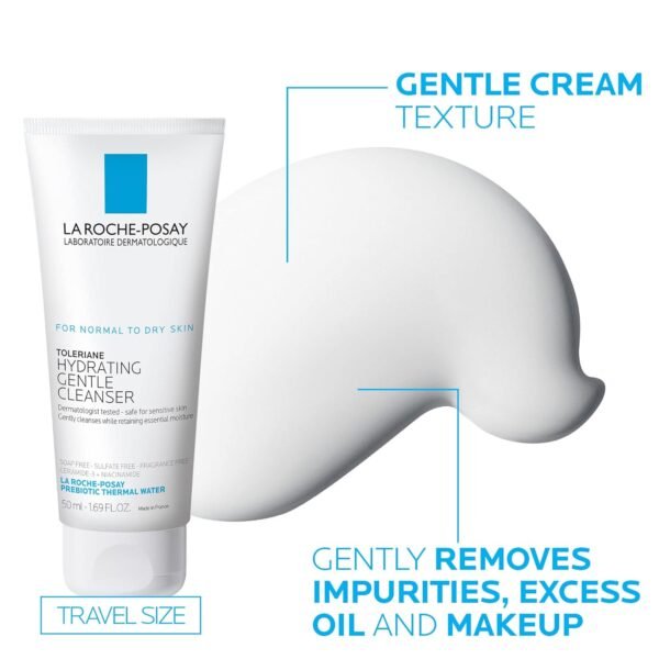 La Roche-Posay Toleraine Skin Care Set, Double Repair Face Moisturizer 100ml & Purifying Foaming Facial Cleanser 50ml, Oil Free Moisturizer & Face Wash For Oily Skin, Formulated with Niacinamide - Image 2