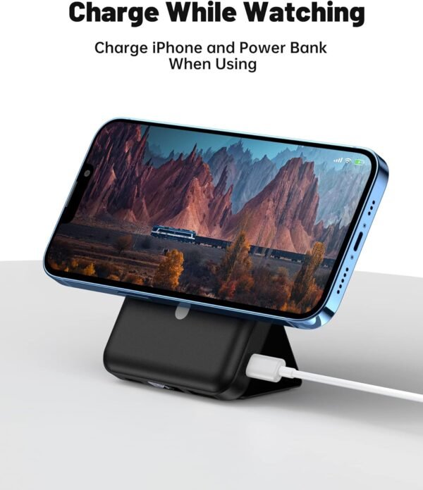 Yiisonger Magnetic Wireless Portable Charger, Foldable 10000mAh Battery Pack with USB-C Cable LED Display, Power Bank for Magsafe 22.5W PD Fast Charging for iPhone 16/15/14/13/Pro/Mini/Pro Max - Image 2