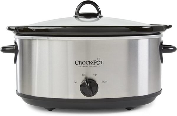 Crock-Pot 7 Quart Oval Manual Slow Cooker, Stainless Steel (SCV700-S-BR), Versatile Cookware for Large Families or Entertaining - Image 5