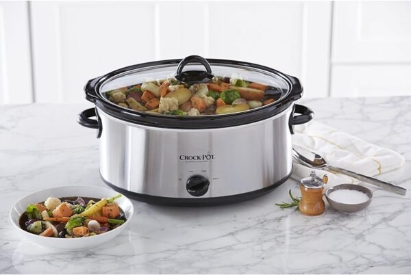 Crock-Pot 7 Quart Oval Manual Slow Cooker, Stainless Steel (SCV700-S-BR), Versatile Cookware for Large Families or Entertaining - Image 7