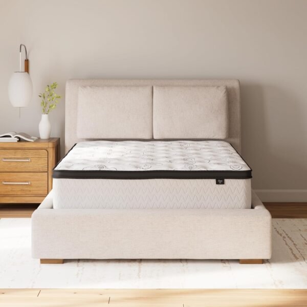 Signature Design by Ashley Queen Size Chime 12 Inch Medium Firm Hybrid Mattress with Cooling Gel Memory Foam for Pressure Relief - Image 4