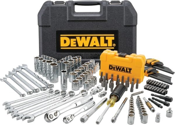 DEWALT Mechanics Tools Kit and Socket Set, 142-Piece, 1/4 & 3/8" Drive, MM/SAE (DWMT73802)