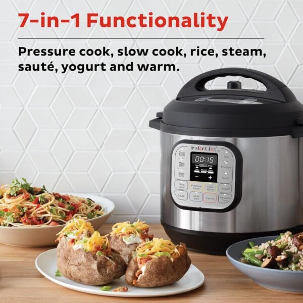 Instant Pot Duo 7-in-1 Mini Electric Pressure Cooker, Slow Rice Cooker, Steamer, Sauté, Yogurt Maker, Warmer & Sterilizer, Includes Free App with over 1900 Recipes, Stainless Steel, 3 Quart - Image 4