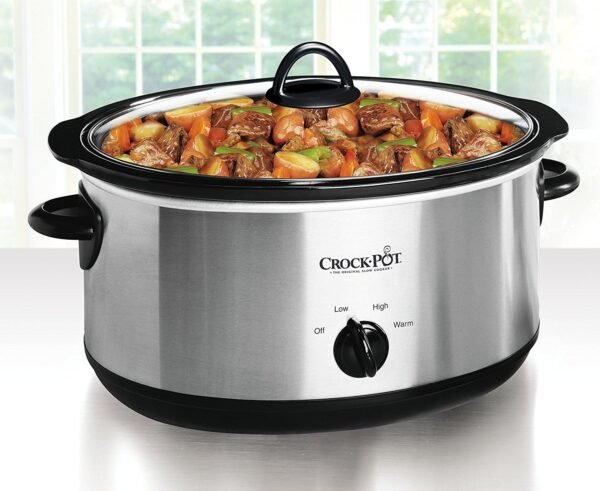 Crock-Pot 7 Quart Oval Manual Slow Cooker, Stainless Steel (SCV700-S-BR), Versatile Cookware for Large Families or Entertaining - Image 4