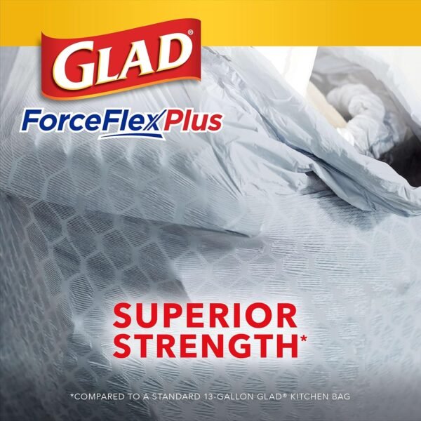 Glad ForceFlex MaxStrength with Clorox Trash Bags, 13 Gal, Eucalyptus and Peppermint, 90 Ct, Pack May Vary - Image 5